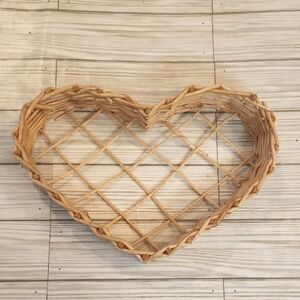 Boho wicker heart basket.